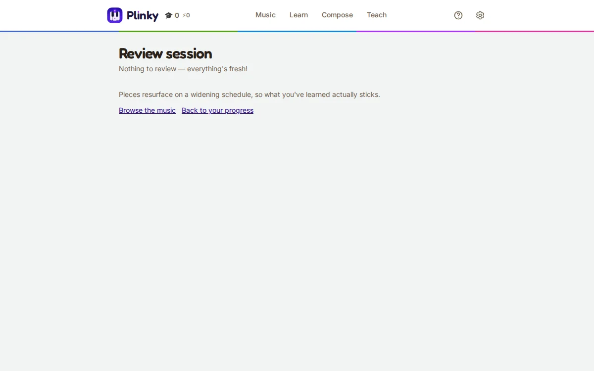 A screenshot of a review session